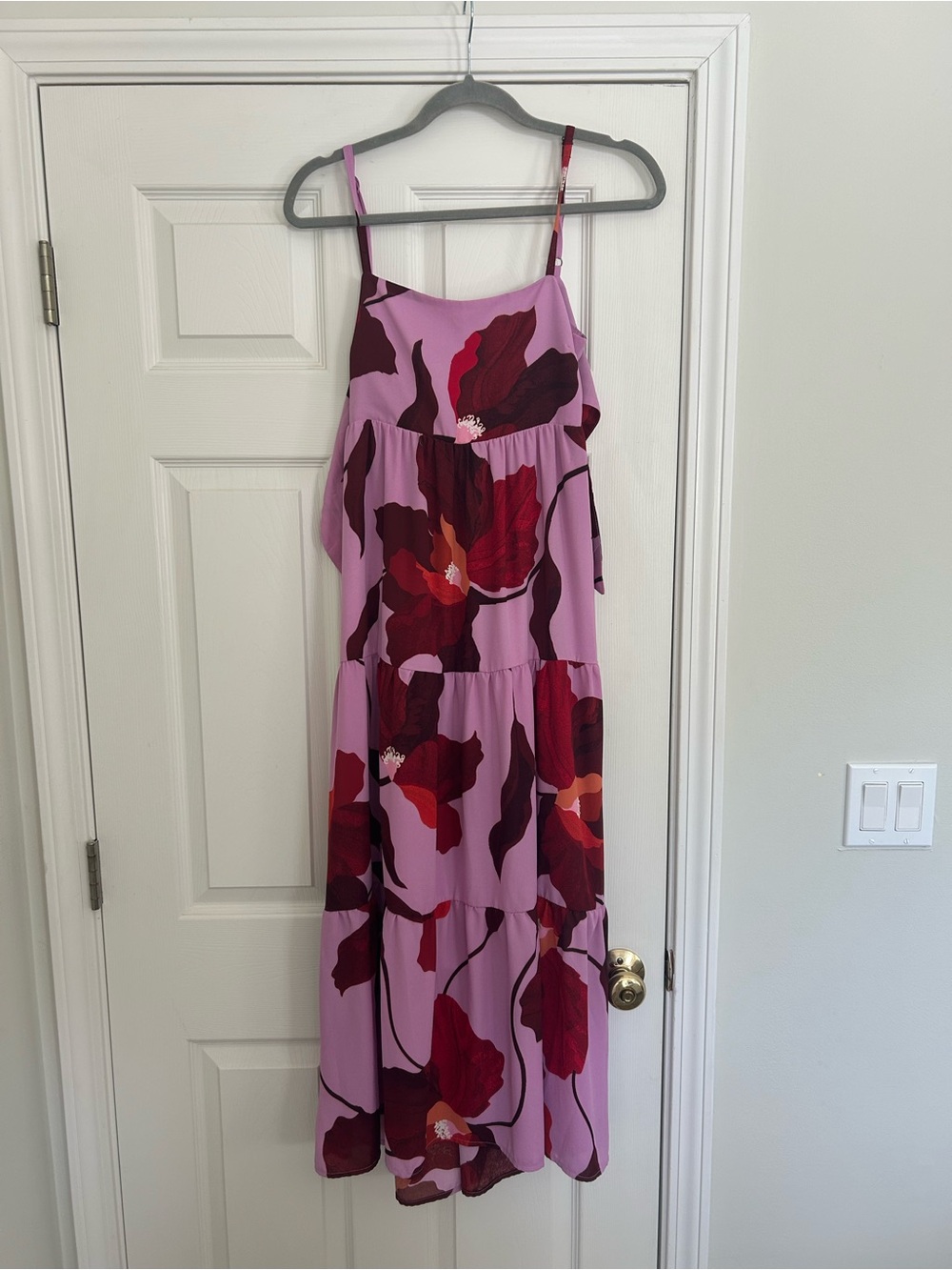 Sanctuary Lilac Off-Shoulder Maxi Dress with Floral Accents